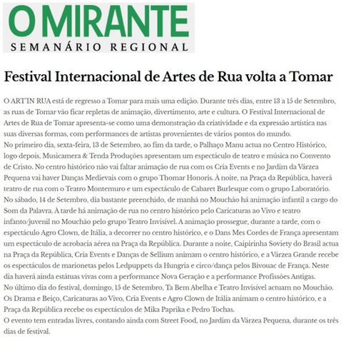 Festival Internacional de Artes de Rua volta a Tomar collectif primavez