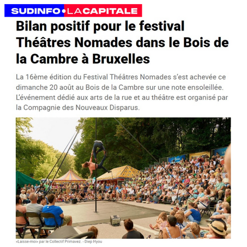 Bilan positif pour le festival Théâtres Nomades dans le Bois de la Cambre à Bruxelles