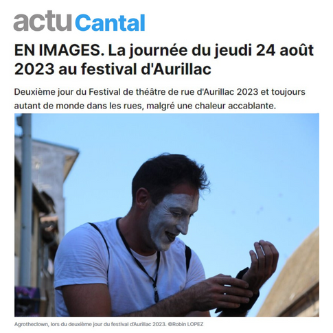 La journée du jeudi 24 août 2023 au festival Aurillac