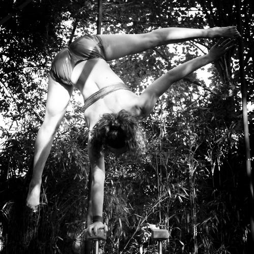 Cabaret Primavez by Collectif Primavez. Black and white image, Chinese pole.