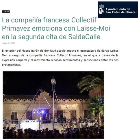 La compañía francesa Collectif Primavez emociona con Laisse-Moi en la segunda cita de SaldeCalle