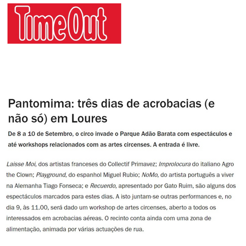 Pantomima: três dias de acrobacias em Loures