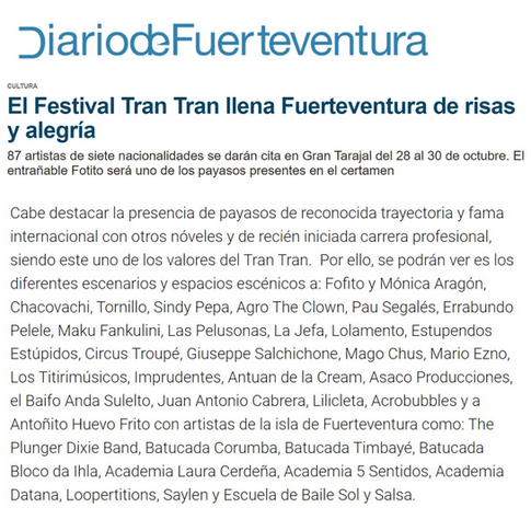 El Festival Tran Tran llena Fuerteventura de risas y alegría