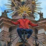 Playground - . Dance, theater, and humor on the Chinese Pole. Miguel Rubio on the pole. festival Amplión 2022. Banská Štiavnica