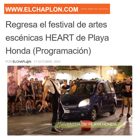 Regresa el festival de artes escénicas HEART de Playa Honda