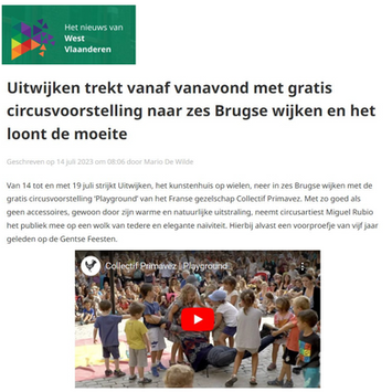 Uitwijken trekt vanaf vanavond met gratis circusvoorstelling naar zes Brugse wijken en het loont de moeite